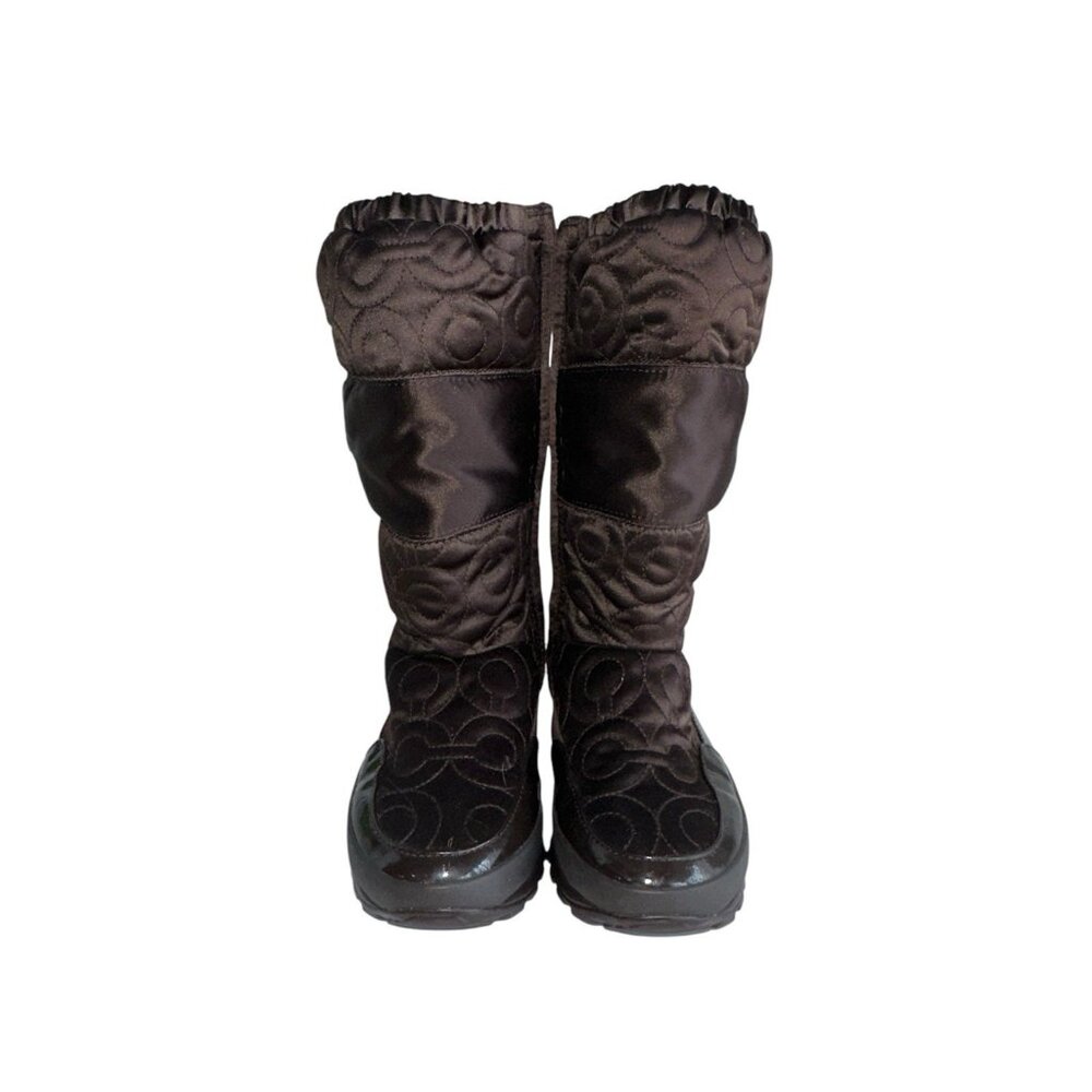 COACH Drexel A7274 Chocolate Brown Quilted Winter Boots Women's Size 7B - Picture 2 of 9